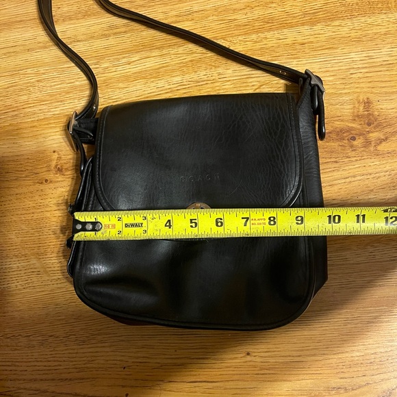 Vintage Coach Flap Front Shoulder Bag Crossbody Black Leather RARE - Picture 8 of 13